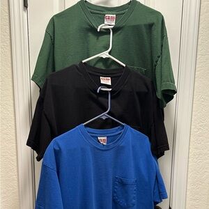 Vintage Bayside Heavyweight Pocket T-Shirts Made in USA Size XL Lot (3)